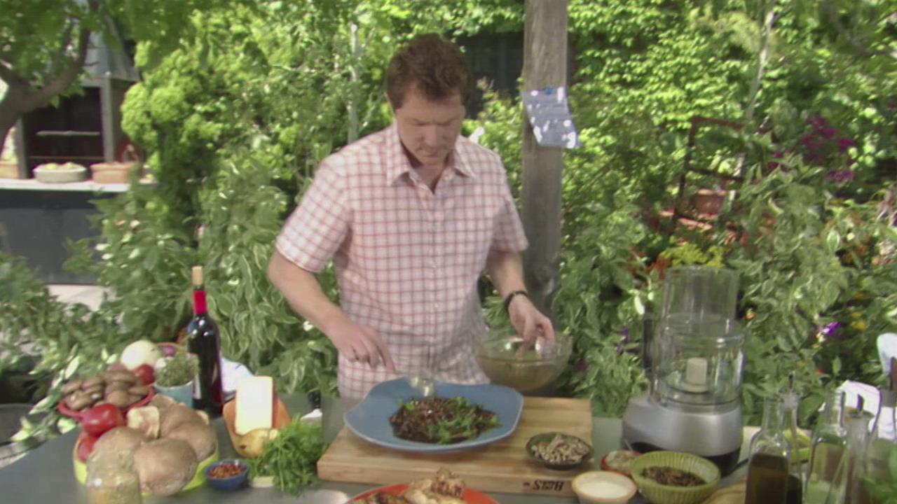 Grilled Chicken Breasts with Shiitake Mushroom Vinaigrette