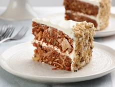 A close up of a slice of David's favorite carrot cake.