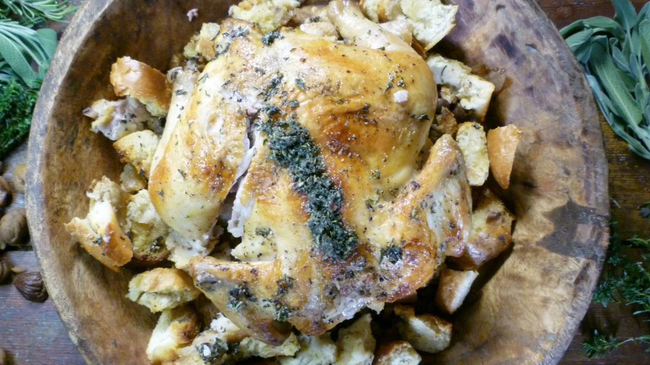 Chicken With Chestnut Breading