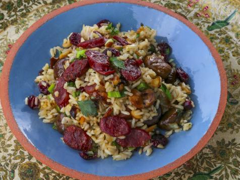 Chinese Sausage and Chestnut Rice Dressing