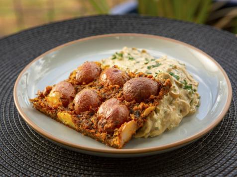 Caramelized Crusted Potatoes with French Onion Dip