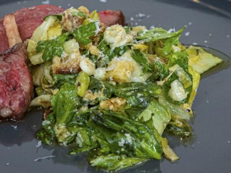 Escarole Salad with Anchovy Vinaigrette and Croutons