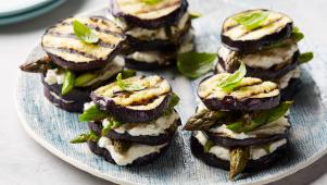 Eggplant and Asparagus Stacks