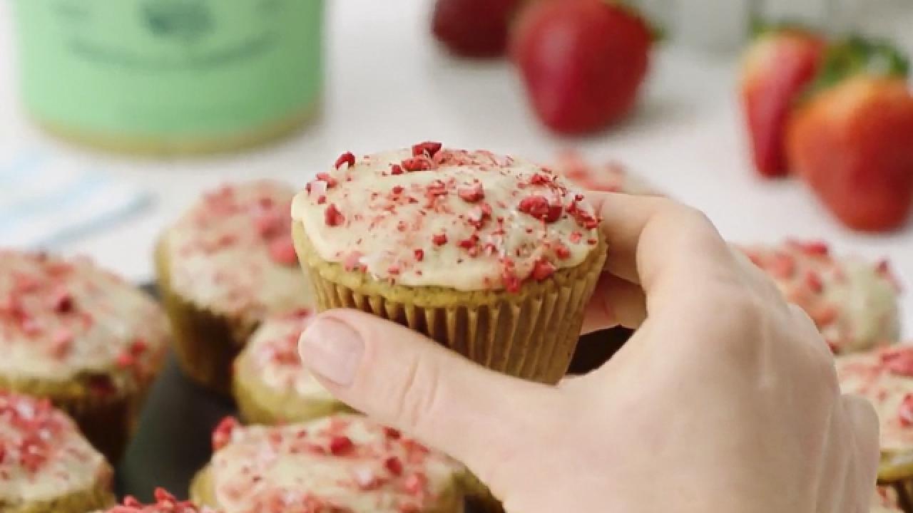 Strawberry Matcha Muffins