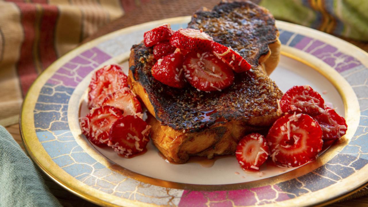 Strawberry Coconut Crème Brûlée French Toast