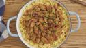 Queso Baked Mac and Cheese with Crispy Butterfly Shrimp