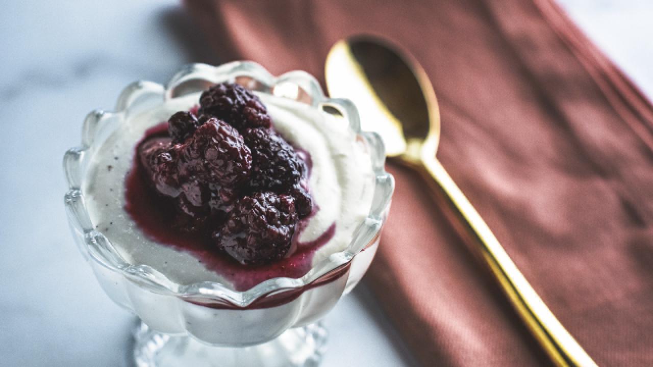 Whipped Cottage Cheese with Roasted Berries
