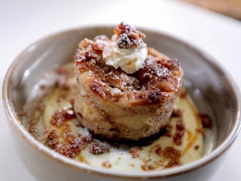 Warm Doughnut Bread Pudding with Crispy Bacon