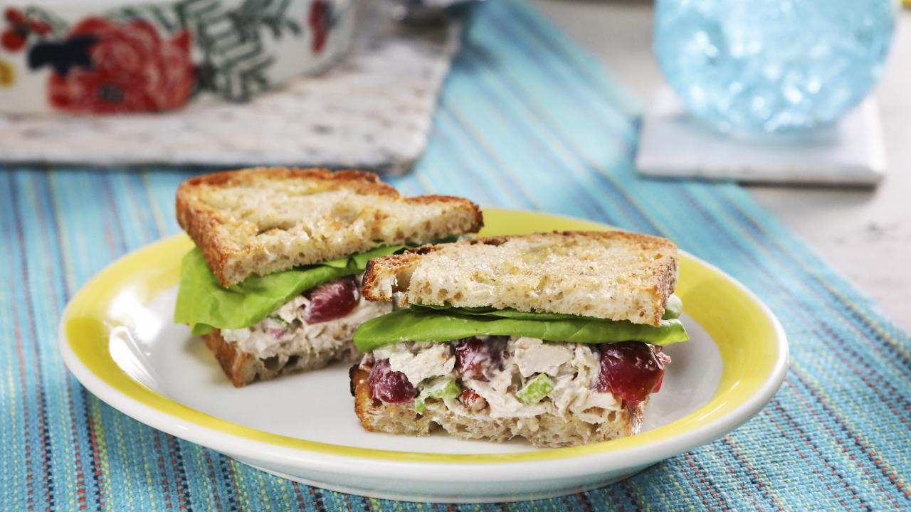Roasted Grape Chicken Salad with Tarragon and Pecans