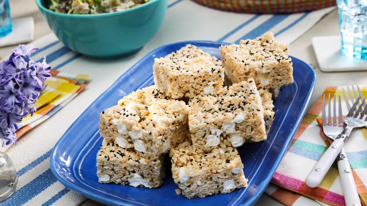 Brown Butter Sesame Crispy Treats