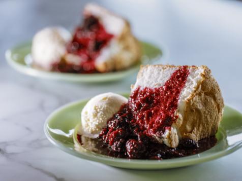 Angel Food Cake with Rosé Berries
