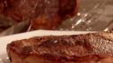 Pan Seared Strip Steak with Green Peppercorn Sauce and Salt-Baked Potatoes