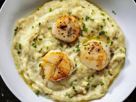 Seared Scallops & Potato Celery Root Purée