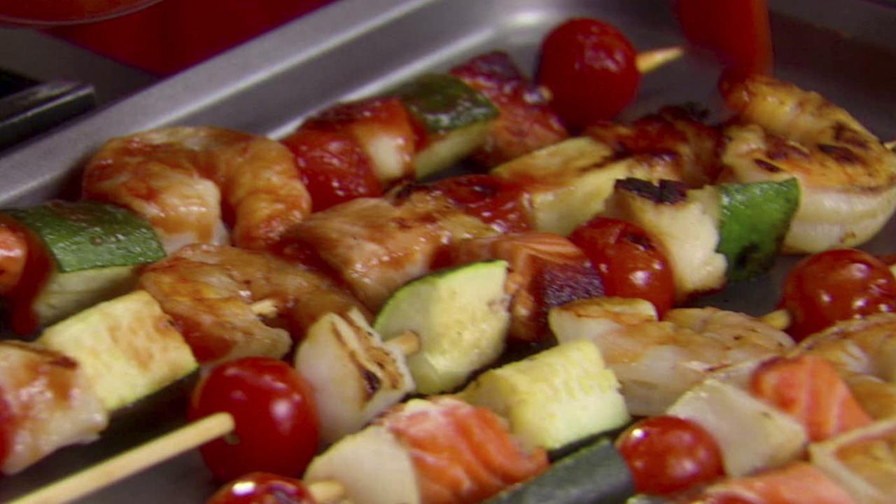 Saucy BBQ Seafood Skewers