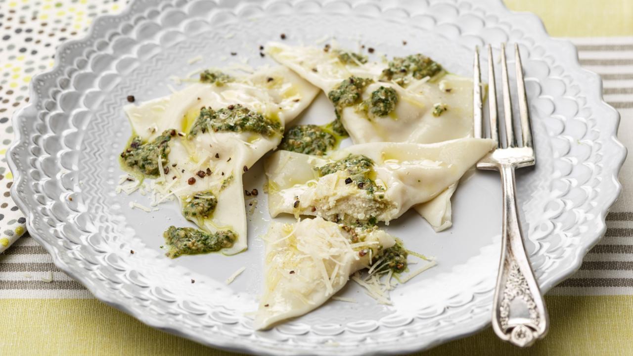 Four-Cheese Pesto Ravioli