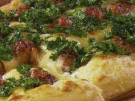 Kale and Turkey Meatball Pizza