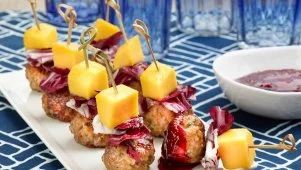 Mini Meatball and Mango Skewer