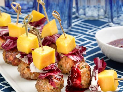 Mini Meatball and Mango Skewer