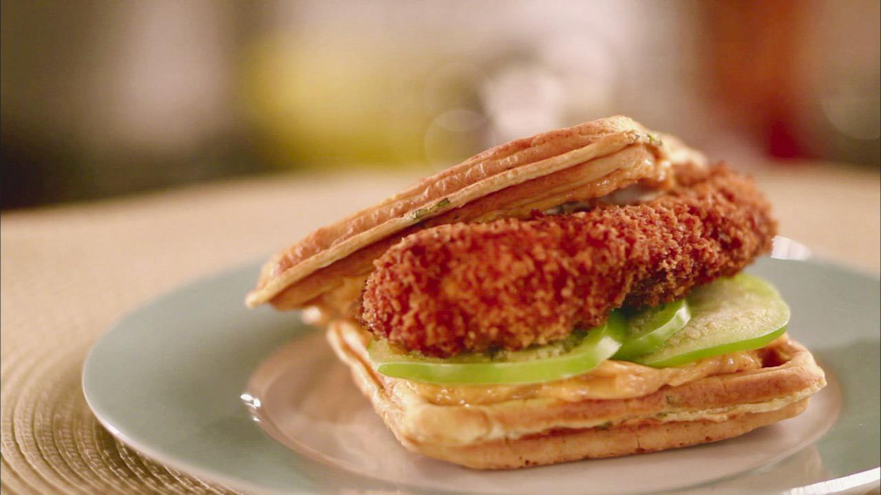 Crispy Chicken Waffle Sandwich