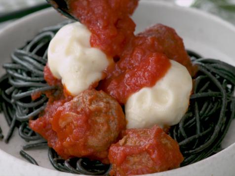 Halloween Meatballs with Cheesy Skulls