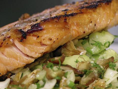 Grilled Salmon with Cucumber Salad
