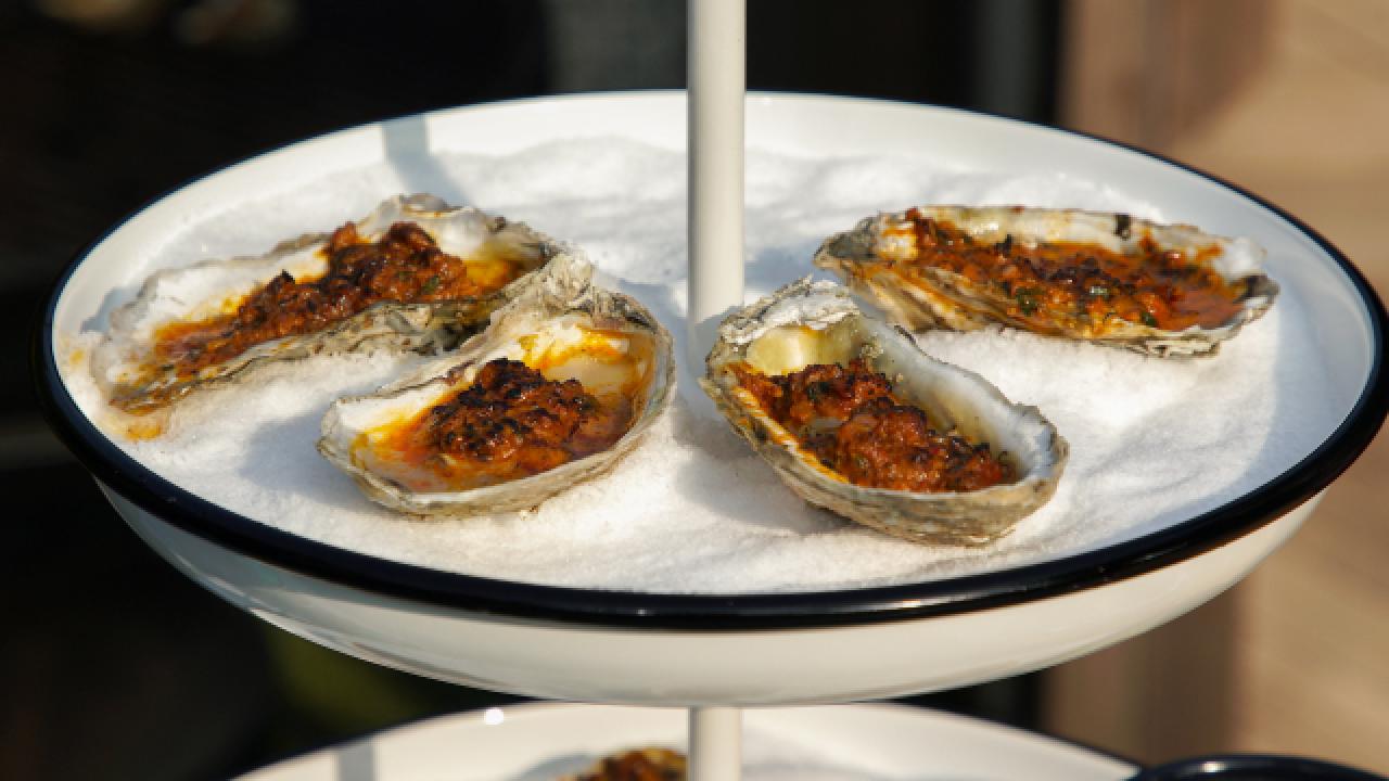 Grilled Oysters with Chorizo Butter