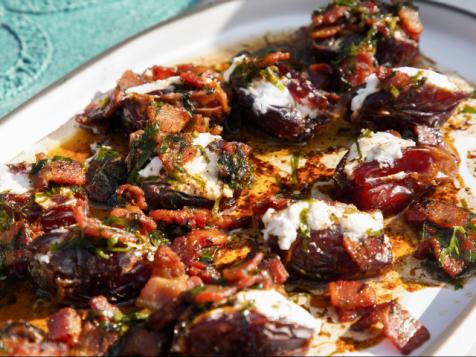 Dates Stuffed with Goat Cheese in Bacon Brown Butter