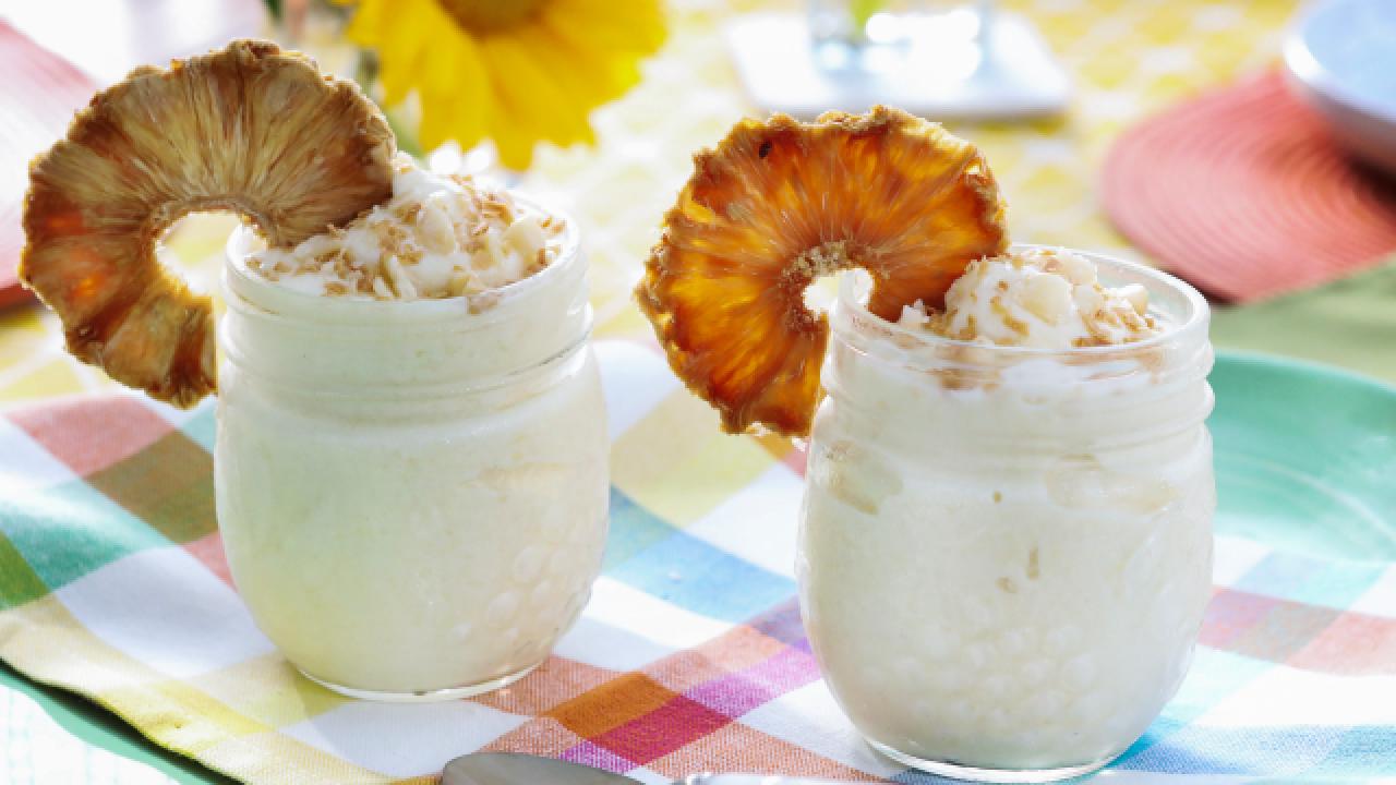 Homemade Pineapple Whip with Toasted Coconut and Macadamia Nuts