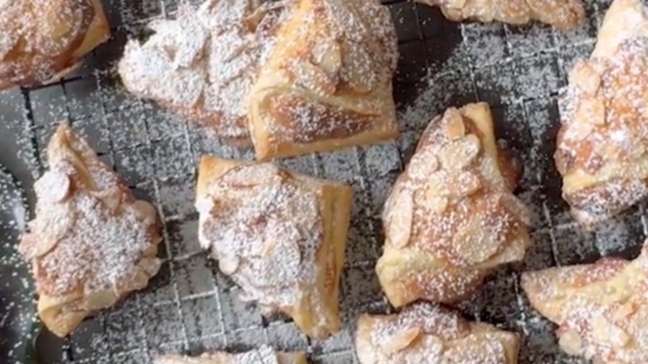 Flaky Almond Croissant Cookies