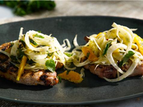 Fennel-Crusted Pork Porterhouse with Citrus Salad