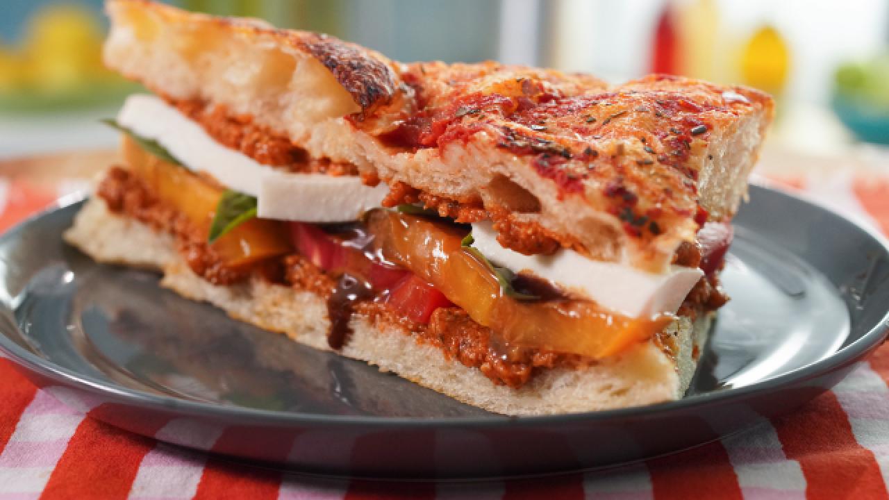 Triple Tomato Caprese Focaccia Sandwich