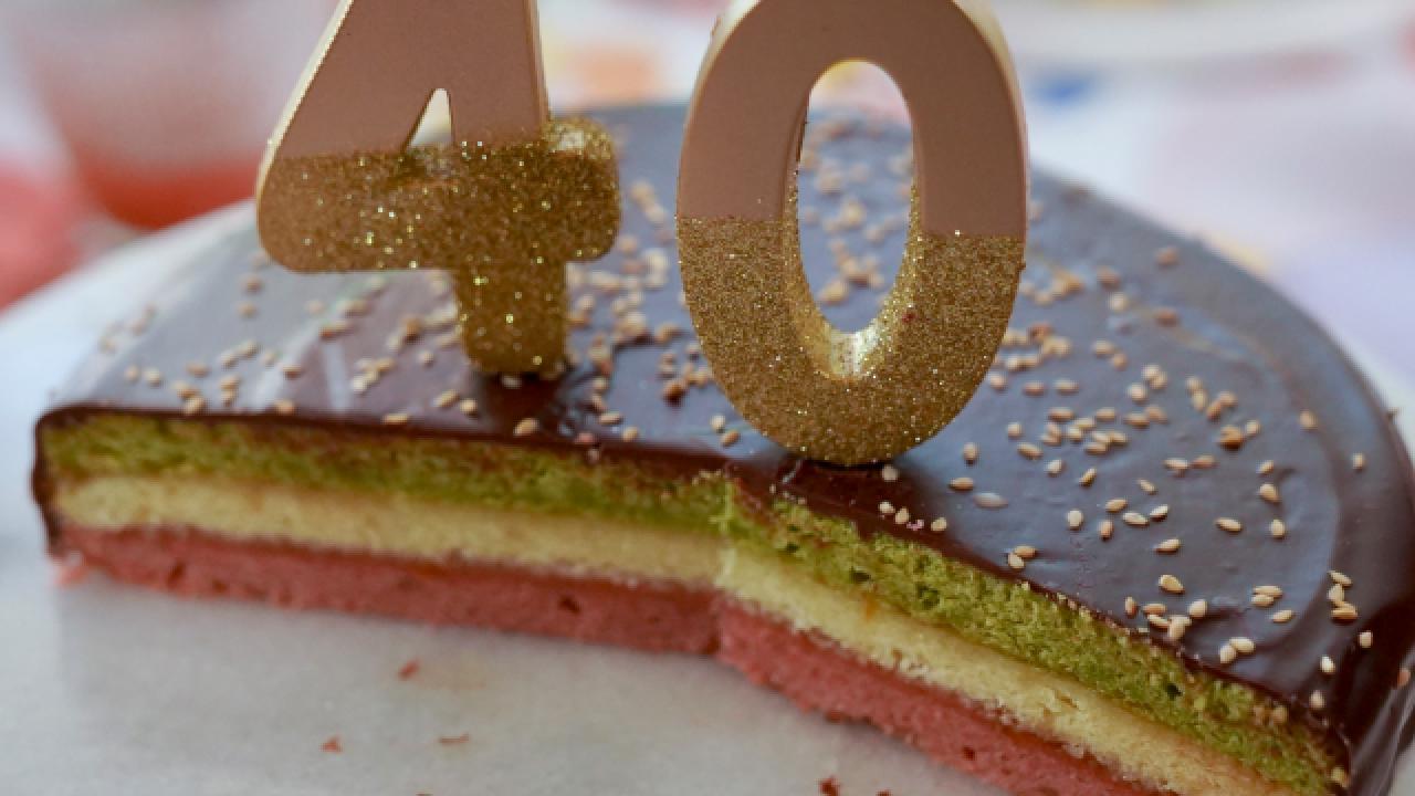 Matcha, Red Bean and Almond Rainbow Cake