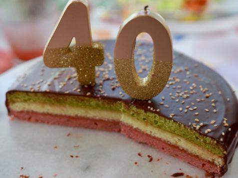 Matcha, Red Bean and Almond Rainbow Cake