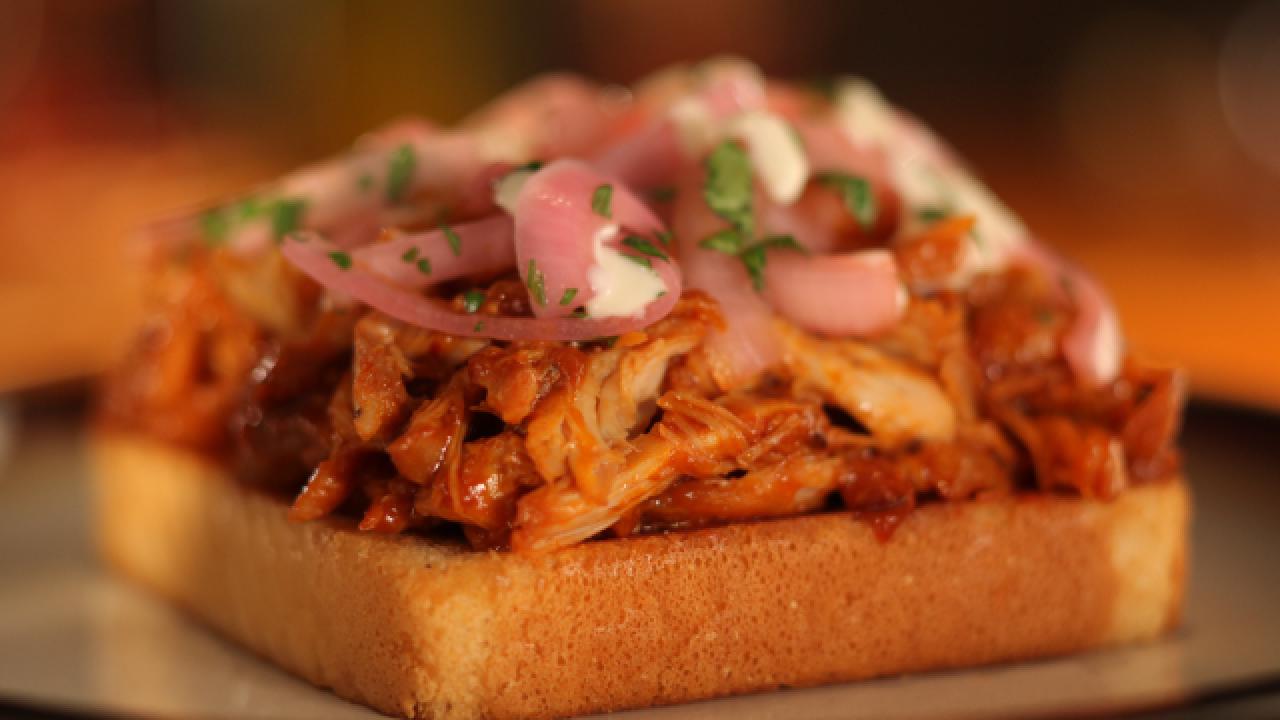Smothered BBQ Chicken on Texas Toast