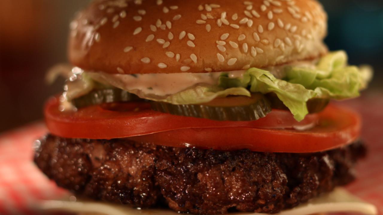 Griddle Burger with 18000 Island Dressing and Quick Pickles