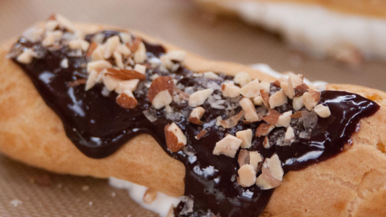 Smoked Sea Salt and Almond Eclairs