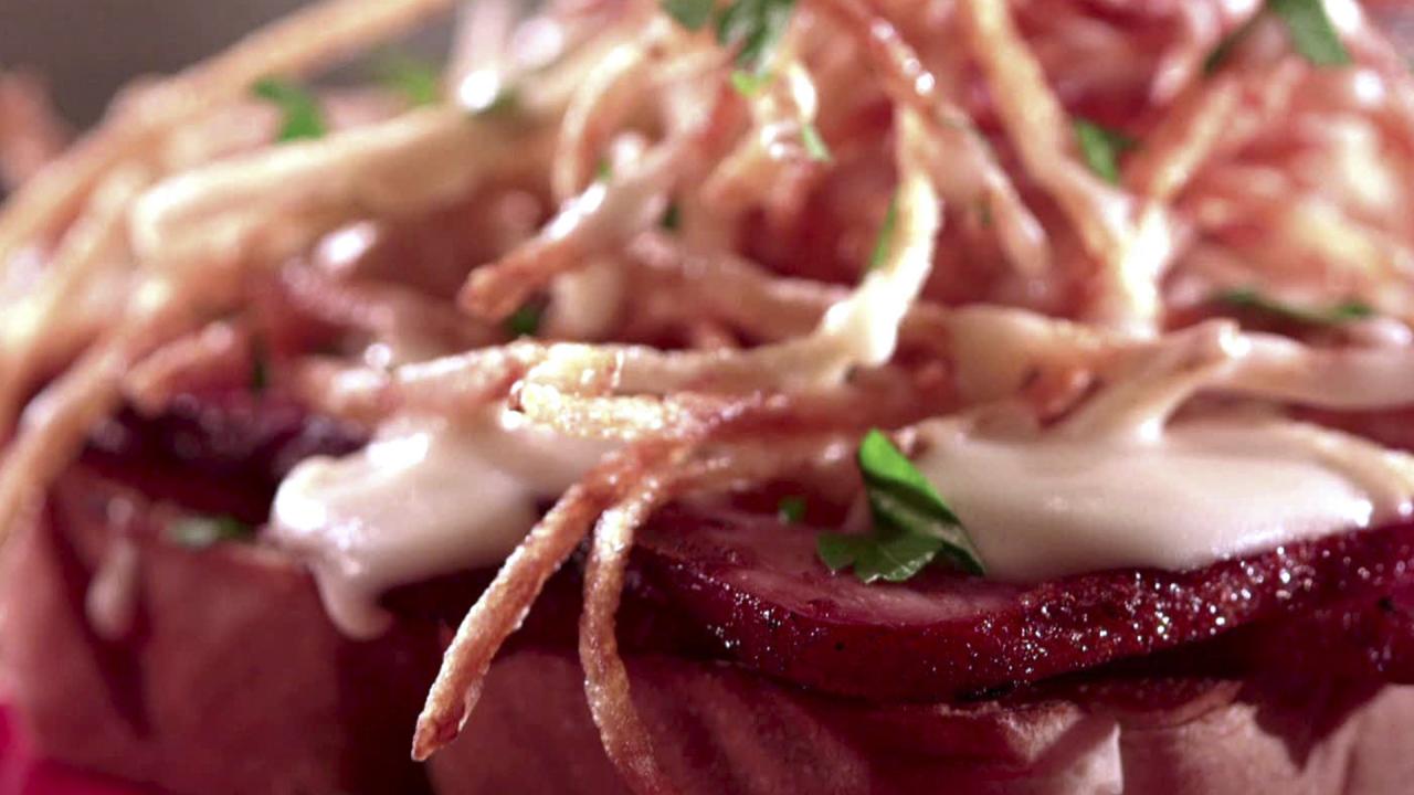 Grilled Ham With Saucy Fries