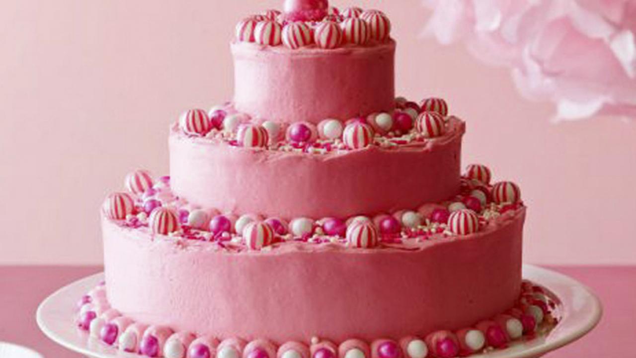Birthday Cake with Pink Icing