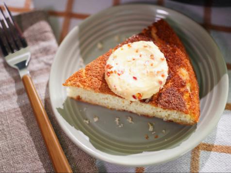 Skillet Cornbread with Pepper Relish Honey Butter