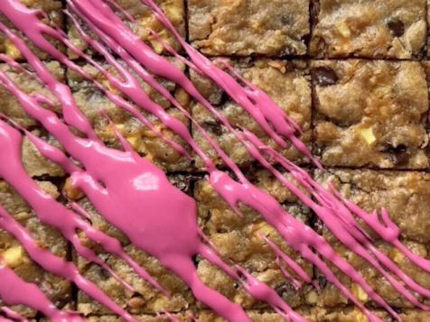 Chocolate Chip Apple Bars with Pomegranate Glaze