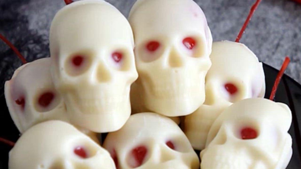 White Chocolate Cherry Skulls