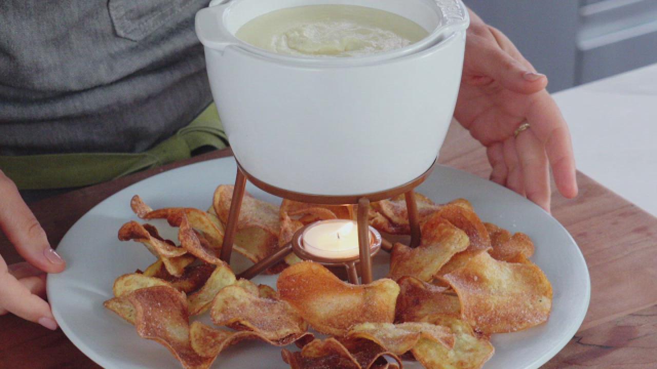 Salt and Vinegar Chips with Gruyère Cheese Dip