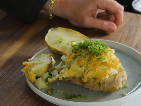 Twice-Baked Potatoes with Sour Cream and Onion Crust