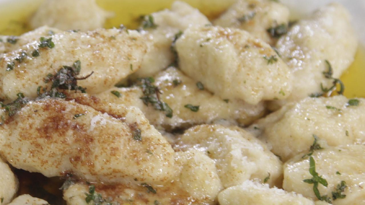 Mascarpone and Lemon Gnocchi with Butter Thyme Sauce