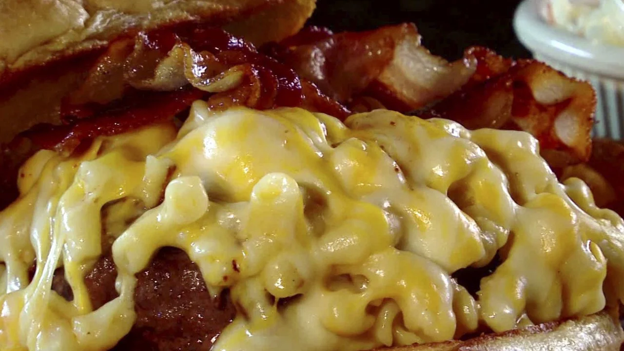 Cheesy 'Mac Attack' Burger