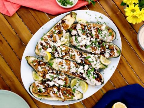Grilled Ground Turkey Zucchini Boats