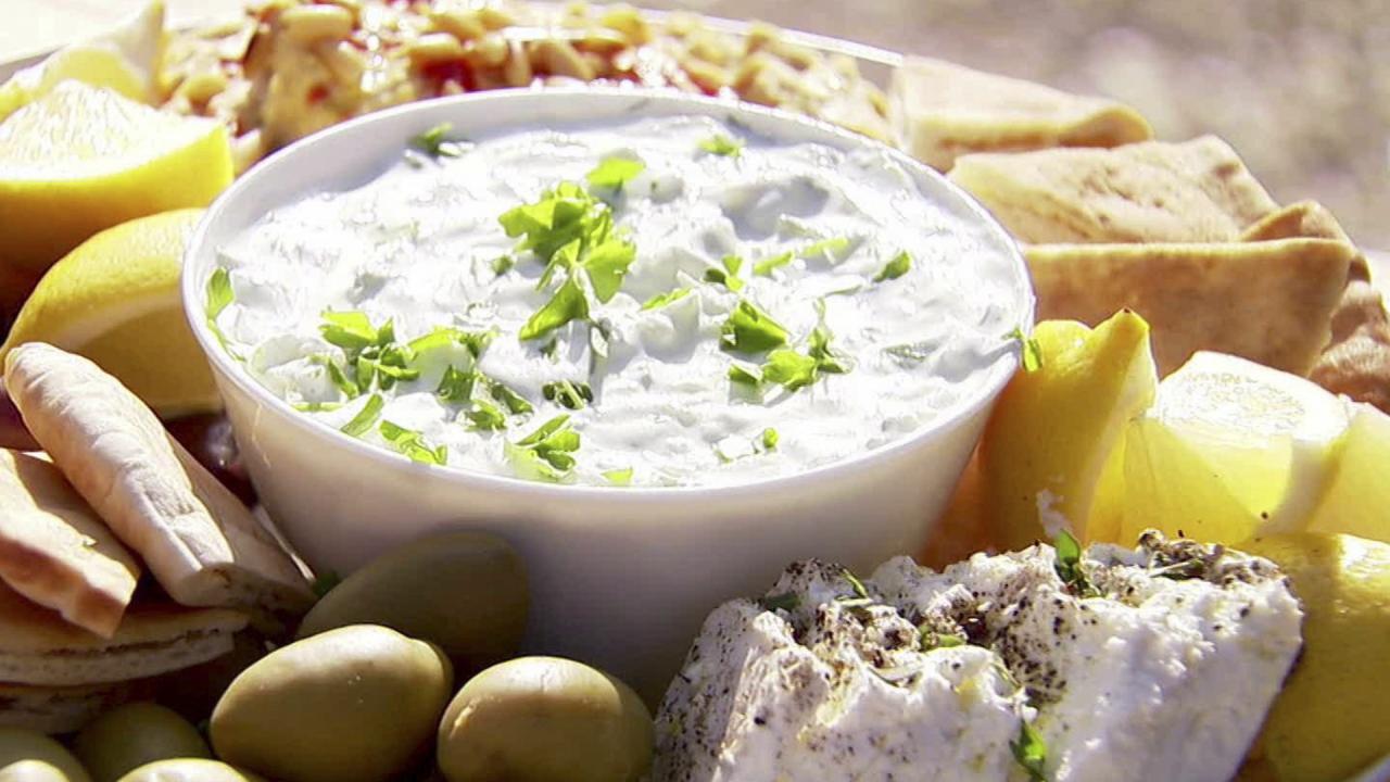 Feta Tzatziki on Mezze Platter