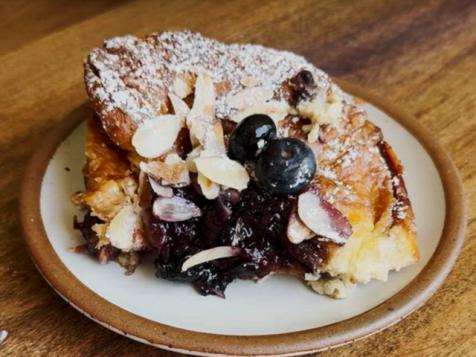 Blueberry-Almond Croissant French Toast Casserole