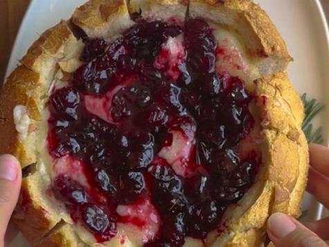 Brie-and-Cranberry Stuffed Bread Bowl