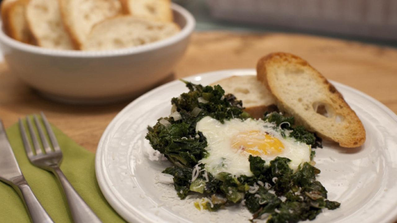 Katie's Creamy Kale and Eggs